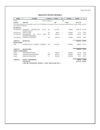 Análisis Precios Unitarios 2023 Excel