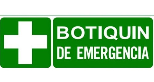Cartel Botiquin Emergencia 40x14 Cm Seguridad Industrial