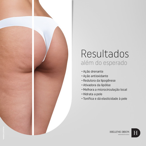 Gel Redutor de Medidas Celulite e Estrias com Ação Drenante Combate o Efeito Casca de Laranja e Queima Gordura Localizada no Abdômen Pernas e Glúteos Uso Diurno by Nanotech Helene Deon