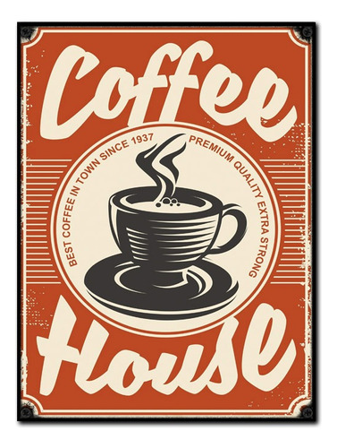 #1279 - Cuadro Decorativo - Café Coffee Bar Poster No Chapa