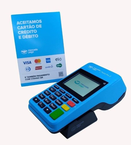 Imagem 3 de 5 de Máquina De Cartão Point Pró2 Mercado Pago Chip Vivo + Qr Cod
