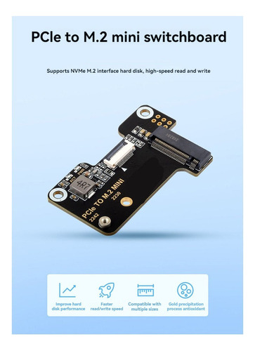 Placa Adaptadora Para Raspberry Pi5 Pcie A M.2 Compatible Co