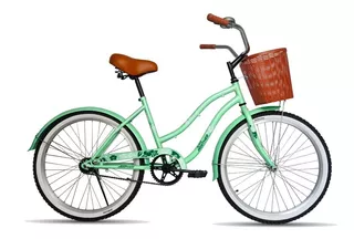 Bicicleta de paseo femenina Black Panther Vintage Cruiser 2020 R26 Único 1v freno contrapedal color turquesa con pie de apoyo