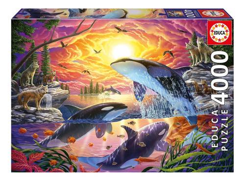 Rompecabezas 4000 Piezas Orcas Y Lobos Educa Puzzle
