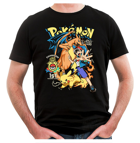 Remera Pokemon Catchem All (negra:) Ideas Mvd