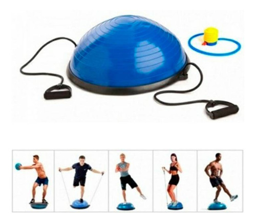 Pelota Bosu + 2 Cuerdas Elasticas + Inflador + Envío Gratis