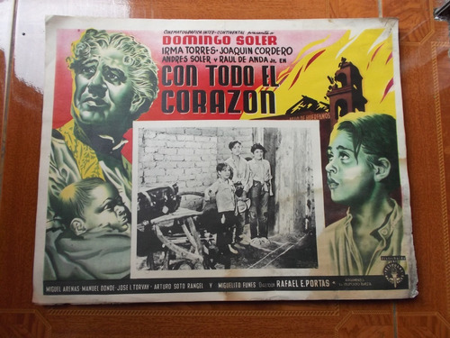 Vintage Lobby Card De Andres Soler En Con Todo El Corazon!