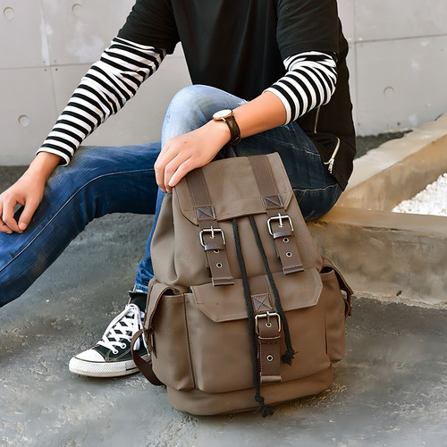 ' Mochila De Viaje De Café Color Negro