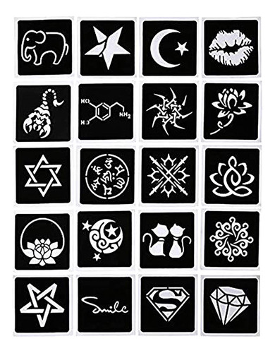 Temporary Tattoos Kit, 6pcs Semi Permanent Tattoo Paste Cone