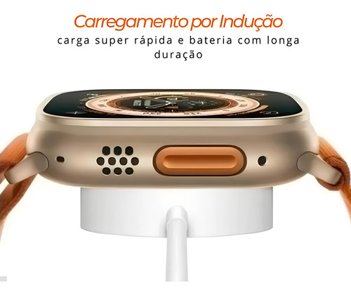 Smartwatch Masculino Smartwatch 10 Pulseiras Prata Com Carregamento Sem Fio Com Nfc Mede Batimentos Mede Pressão Relogio Inteligente Mede O Sono Tira Foto Atende Ligações Pagamento Por Aproximação