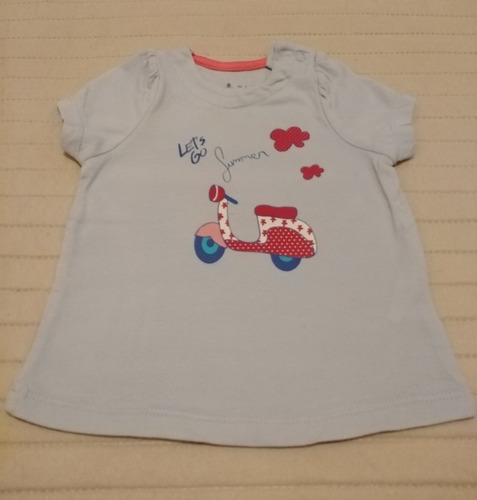 Remera Bebe 3- 6 Meses Bas, Diseño Vespa