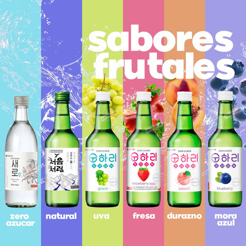 Alcohol Coreano Soju Chum Churum Sabores Mixtos 7 Pzas