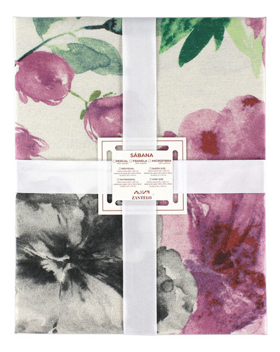 Sábana De Franela Individual Algodón 100% Algodón Zantelo Roz Estampado