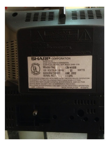 Televisor 14 PuLG. Sharp Usado C/control Remoto