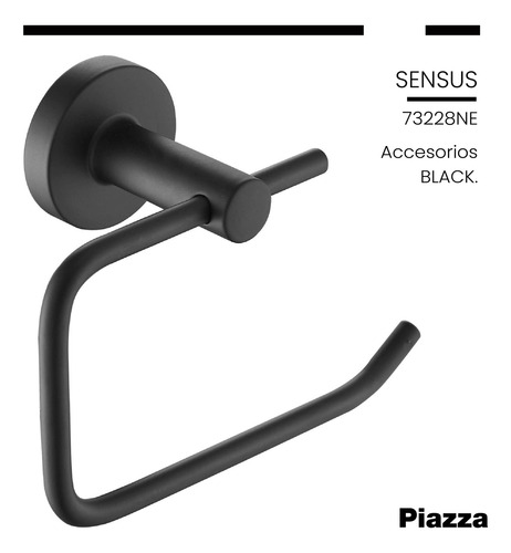 Set Accesorios Baño Kit 4 Piezas Piazza Sensus Negro