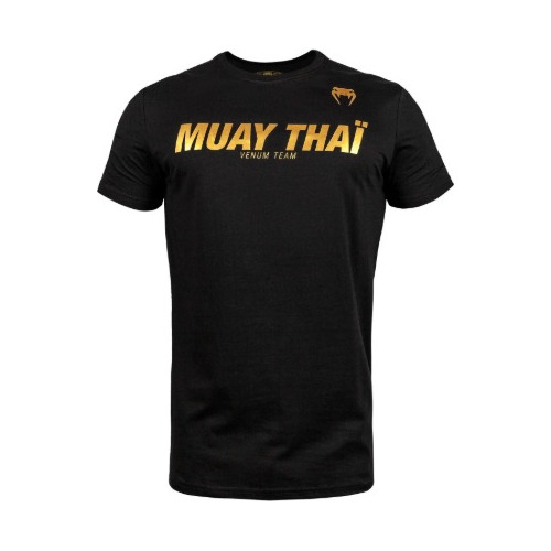Polera Venum Vt Muay Thai Negra Dorado