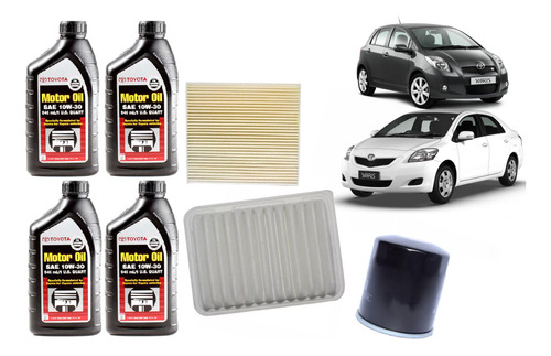 Kit Filtros  Para Toyota Yaris 2006 2011 + Aceite 10w30