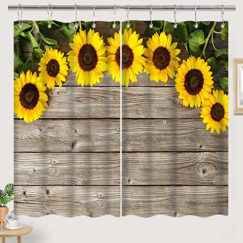 Cortina Cocina Girasol Rustica Ventana S Corta Vintage Cita