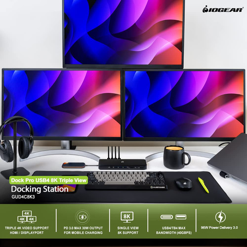 Estação De Acoplamento Iogear Dock Pro Thunderbolt 4/usb 4 8