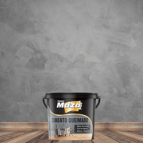 Massa Efeito Cimento Queimado Cores 5,6kg Cor Concreto
