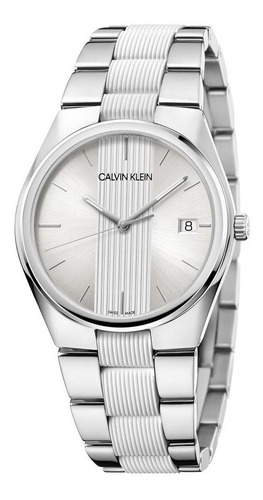 Reloj Calvin Klein Contrast K9e211k6 Color de la correa Plata