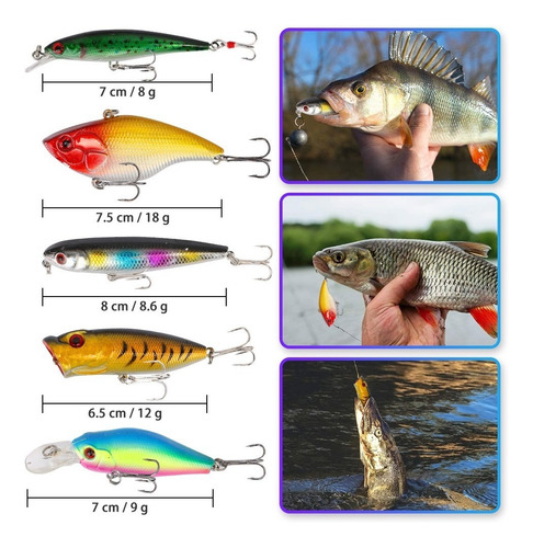 Imagen 5 de 8 de Señuelos De Pesca Pack De 110 Uds Con Caja Armería Virtual