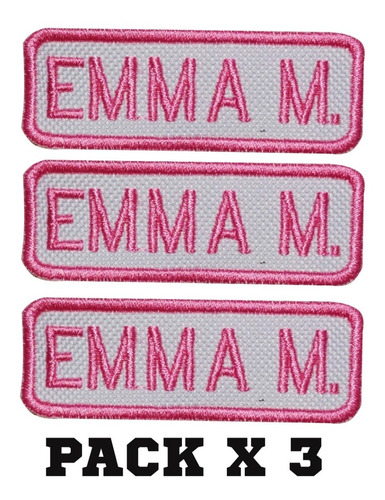 Imagen 1 de 1 de Parche Nombre Bordado Empresa Colegio Colores Pack X 3