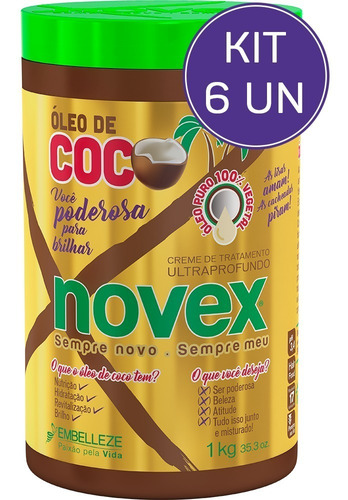 Kit Creme De Tratamento Novex Óleo De Coco 1kg