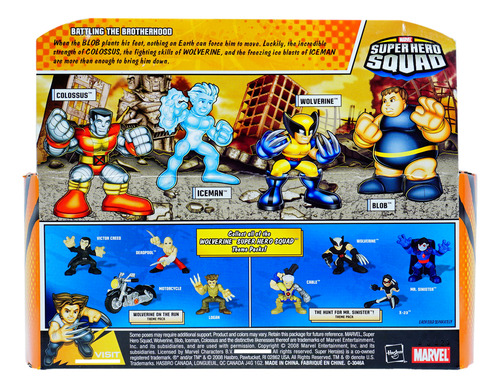 Marvel Super Hero Squad Wolverine Blob Iceman & Colossus