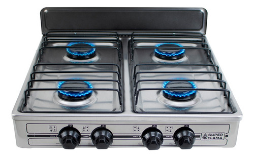 Parrilla De 4 Quemadores De Gas Acero