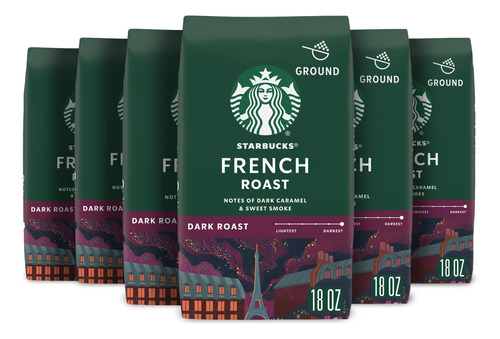 Starbucks French Roast - Cafe Molido Con Tostado Oscuro 100%