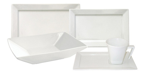Taza De Te/cafe 200ml Con Plato Rectangular Porcelana Oxford
