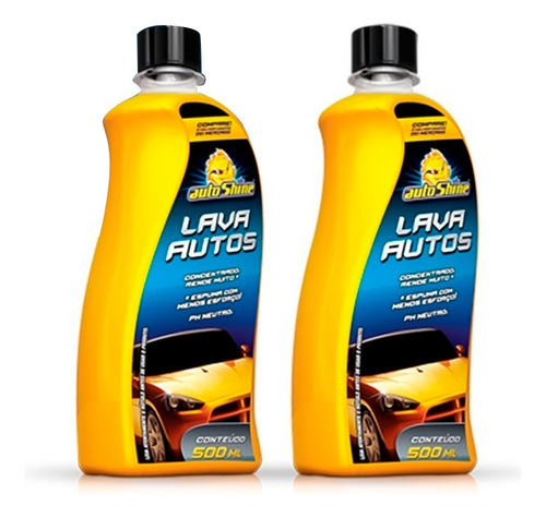 Kit 2 Shampoo Automotivo Lava Autos Alto Brilho Limpeza Auto