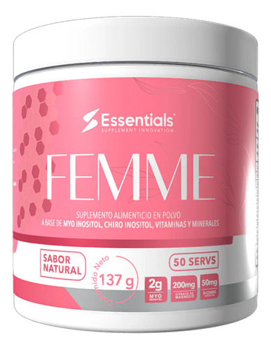 Essentials Femme 50 Serv Sabor Sin sabor
