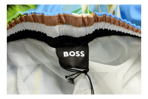 Short Hugo Boss Azul Con Flores Para Hombre- Original