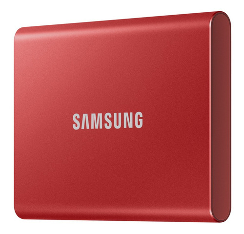 Imagen 2 de 4 de Disco sólido externo Samsung Portable SSD T7 MU-PC1T0 1TB rojo