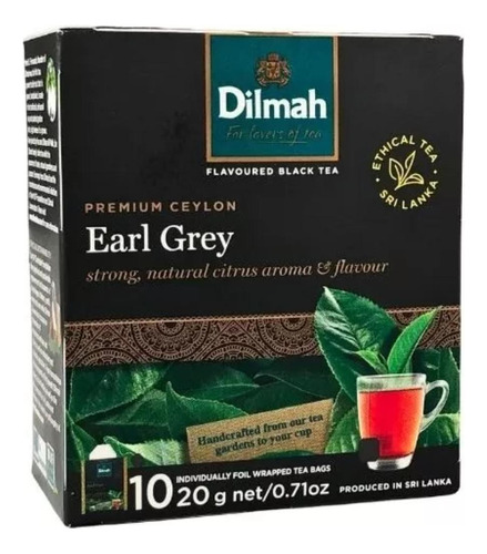 Te Early Grey - Dilmah - 10 Saquitos / 20 Grs.