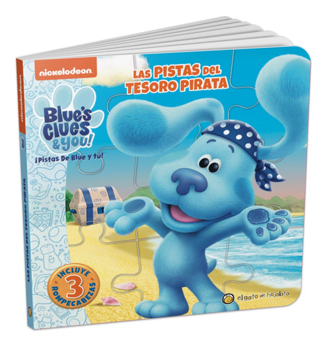 LAS PISTAS DEL TESORO PIRATA - BLUE'S CLUES - HISTORIAS PARA ARMAR, de Nickelodeon. Editorial Guadal, tapa dura en español, 2023