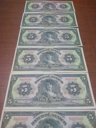 Billete Antiguo De 5 Pesos  2