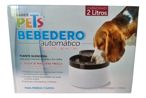 Bebedero Automático Para Perros Y Gatos Fancy Pets 2 Litros