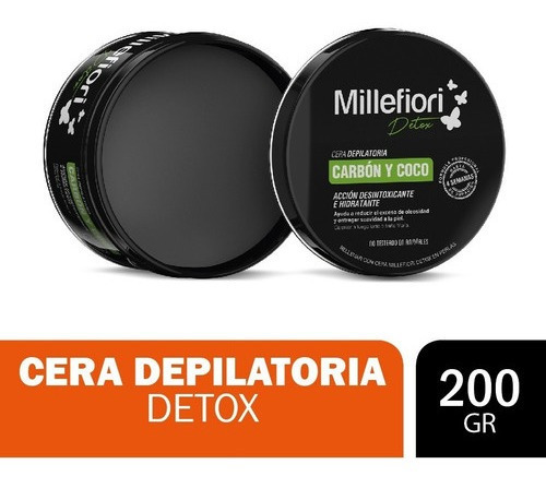 Millefiori Detox Cera Depilatoria Carbon Y Coco 200g