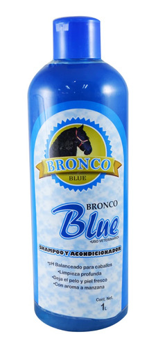  Shampoo Con Acondicionador Para Caballo Bronco Blue 1 Lt 