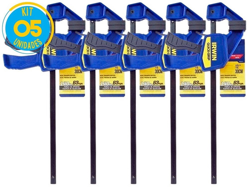 Grampo De Aperto Rápido Irwin C/5 Peças 30cm 63kg