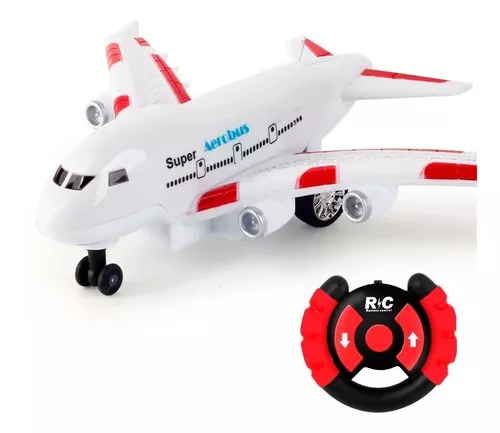 Avião Brinquedo Infantil Controle Remoto Air Bus Super