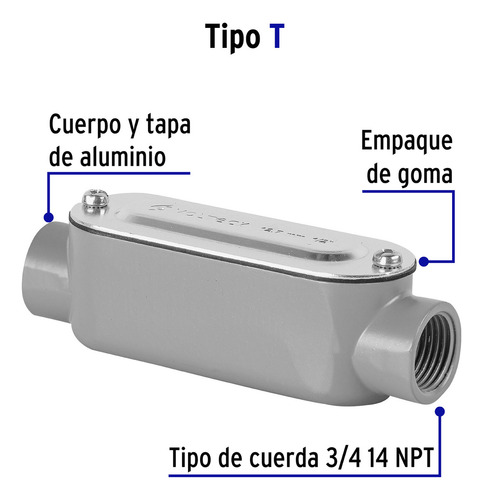Condulet 3/4in Conexión Tipo T Volteck