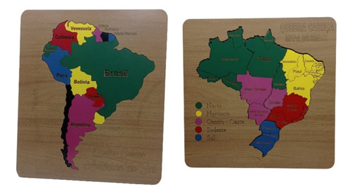 Kit Mapa Do Brasil + Mapa Da América Do Sul - Promoção