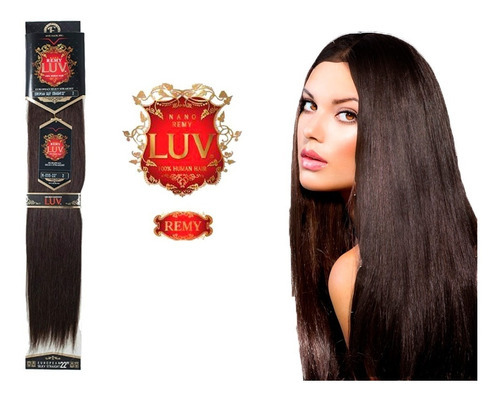 Extension Cabello Luv Remy 100% Humano Remy 18pLG 1.5mts Color 2 CASTAÑO OBSCURO