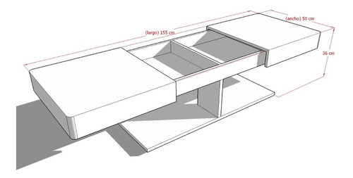 Imagen 5 de 9 de Mesa De Centro Poliuretano Moderna Extensible Ref: Aramis
