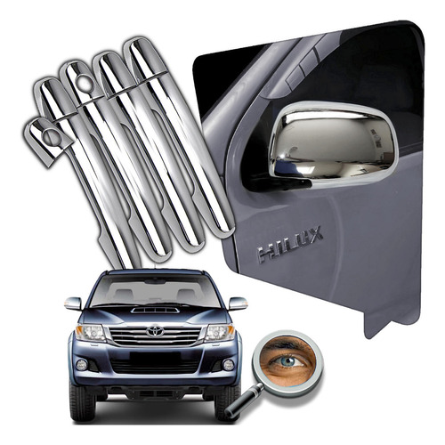 Cubre Espejos Cromados + Manijas Hilux 2006 15 Tuningchrome