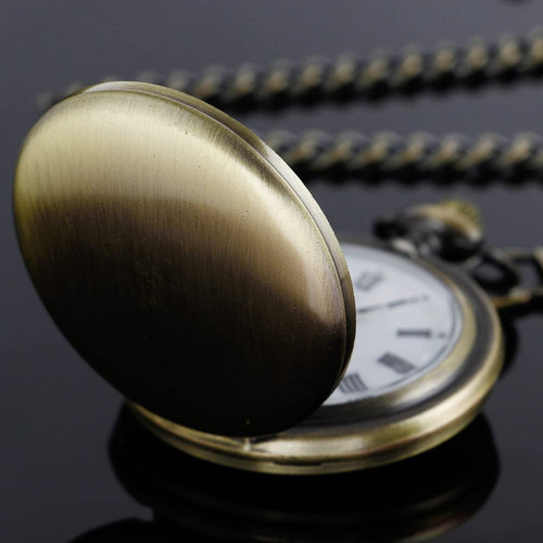 Reloj De Bolsillo Tiong Con Cadena Y Grabado Personalizado